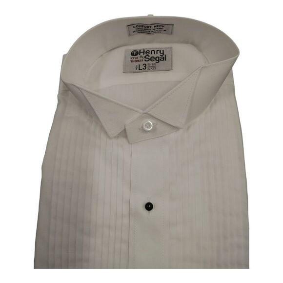 MEN'S HENRY SEGAL WHITE WING COLLAR TUXEDO SHIRT. HS8-8301 - Picture 2 of 3